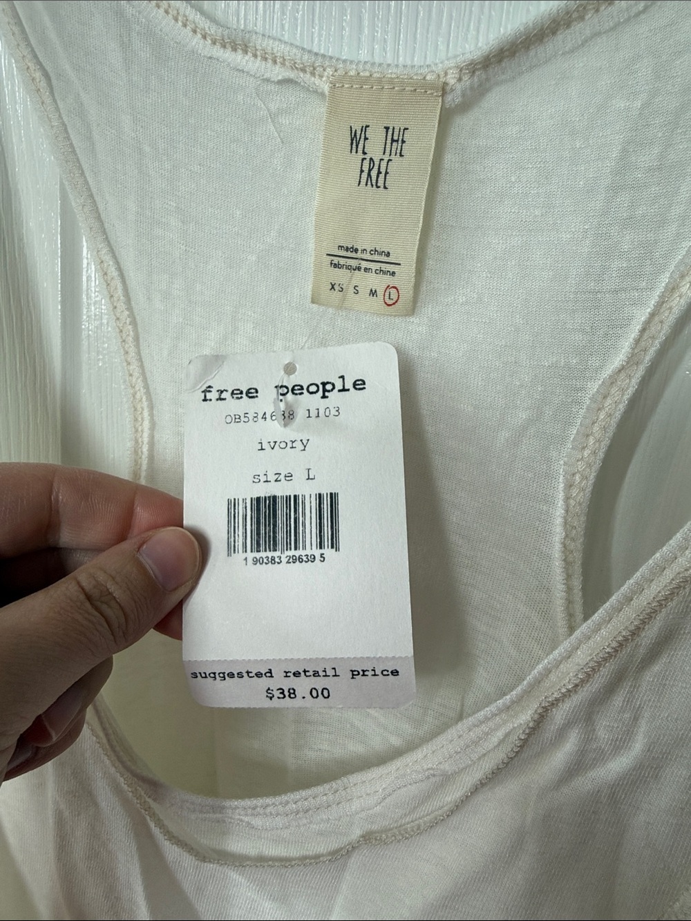 Free People Cream Double-Layered Scoop Tank - Picture 4 of 7